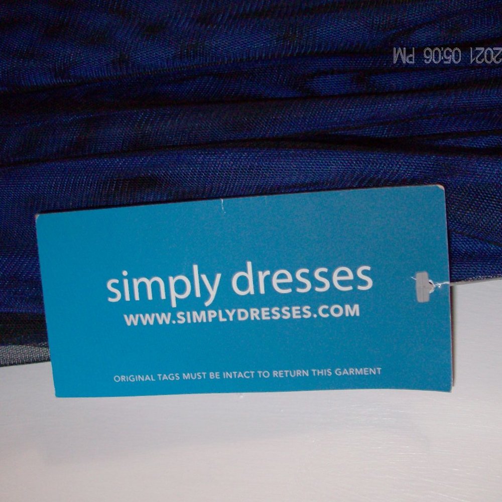 blue Masquerade prom dress with straps - Picture 4 of 6